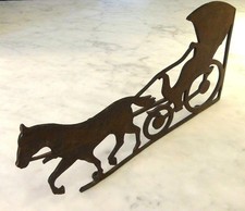 Vintage Cast Iron Horse and Buggy Shop Plaque / Cast Iron Home Decor picture
