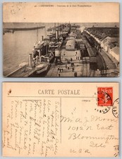 Cherbourg France Transatlantic Station Harbor Ships Trains Collection Postcard picture