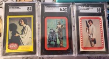 Star Wars Cards Stickers (3) GRADED  Topps 1977+FREE picture
