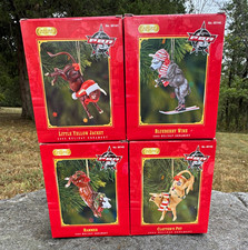 Breyer PBR 2005 Christmas Bull Hanging Ornaments Set of 4 w/ Boxes 60141-44 picture