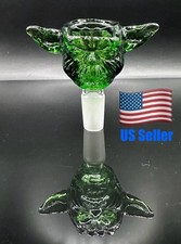 14MM Cool Green Unique Thick Glass Star Wars Yoda Replacement Hookah Bowl Slide  picture