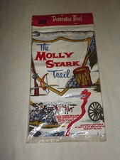 VINTAGE KITCHEN 1950S  MOLLY STARK TRAIL REVOLUTIONARY WAR DECORATIVE TOWEL NOS picture