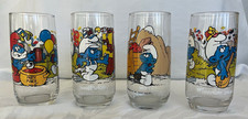 Vintage 1982-1983 Smurfs Collectible Promo Drinking Glasses Set of 4  picture