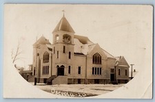 Osceola Iowa IA Postcard RPPC Photo Church Exterior View 1907 Posted Antique picture