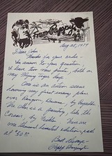 Pappy Boyington Handwritten Signed Letter 1979 Flying Tigers Ficklen Print picture