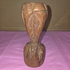Vintage Hand Carved Wood Tribal Figure Folk Art Sculpture 6.75 in picture