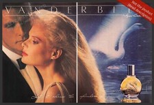 Gloria Vanderbilt 1980s Print Advertisement (2 page) 1987 Couple Swan picture