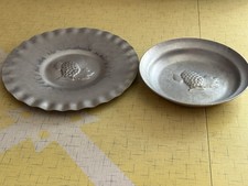 Vtg Hammered Aluminum Grapes Embossed Trays picture