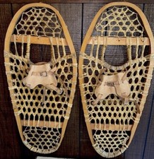 Awesome Antique pair  Bentwood gut snow shoes wood snowshoes 2nd set picture