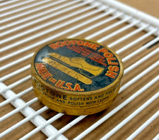 Antique Public Benefit Boot Co Tin England c1910 Advertising Storage Box picture