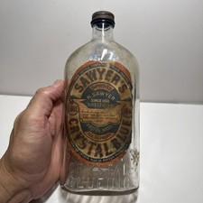 Vintage Embossed “Sawyer’s Crystal Blue” Bottle With Cap And Label picture