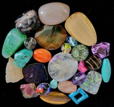 25+Pcs Assorted Stones & Beads. Mixed Natural Stones Beads and/or Jewels picture