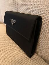 Authentic Prada Logo Plate Nylon Trifold Wallet with Authenticity Card picture