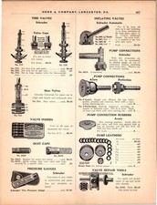 1910s Herr & Co Lancaster PA Catalog Page Schrader Tire Valves Weed Chains Print picture