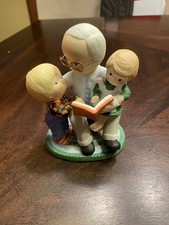 Vintage Enesco 1985 Country Cousins Grandpa Reading Figurine picture