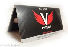 1 Box of 75 Packs Self Stick V Papers king size slim cigarette rolling Papers picture