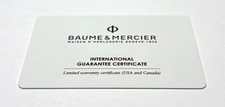 Baume & Mercier Blank Warranty Certificate International Guarantee OEM Original picture