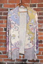 ETRO Silk Cashmere Blend Super Light Summer Paisley Floral Cardigan Size 44 picture
