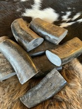 BUFFALO HORN KNIFE HANDLE Material, 5”, Natural Outer Bark, Water Buffalo Horn picture