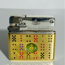 Vintage Vivienne Westwood Playing Card Orb Logo Gas Lighter Yellow Working picture