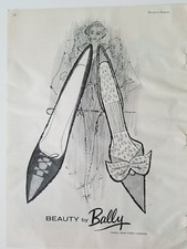 1958 Beauty by Bally women's vintage shoes fashion ad picture