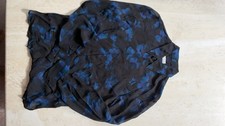 Dries Van Noten Blue Floral Sheer Viscose Long Sleeve Shirt Size 48 picture