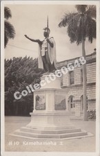 RPPC-Honolulu HI-Kamehameha I Monument-Statue-Hawaii-Real Photo-RP picture