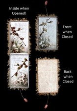 Antique Victorian Fringed Wedding Greeting Card Opening Booklet Velvet Tassel picture