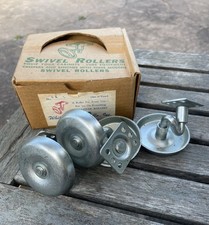 VINTAGE NOS WHITESIDE 3” CREEPER  Cabinet SWIVEL ROLLERS Castor SET OF 4 picture