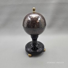 Vintage Kirkland's Ball Bronze Century Distinctive Gift Orb Trinket Box On Stand picture