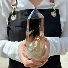 1.25LB Natural Smoky Quartz Obelisk Crystal Wand Point Healing C3087 picture