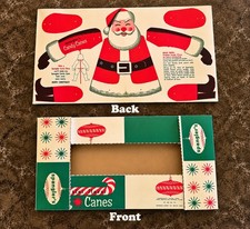 RARE 1950s Vintage SPANGLER'S Candy Canes Christmas Box Tray SANTA CLAUS Cut Out picture