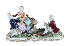 NIFAO Porcelain Rococo Courting Trio Figurine — Artist & Couple 20