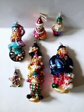 Lot Of 6 Vintage Christopher Radko Clown Christmas Ornaments picture