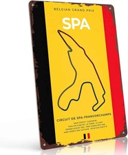 Belgian Grand Prix Spa Francorchamps Circuit Tin Metal Signs Home Décor 8x12 In picture