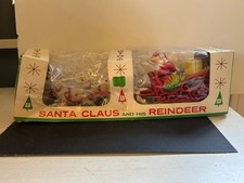NIB Bradford Antique Vintage Santa And 4 Reindeer Sleigh Christmas Decoration picture
