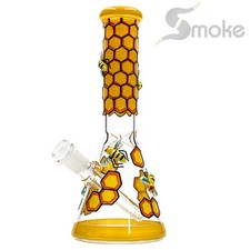 Hookah 10inch Beaker Bong Glass Bong Water Pipes Smoking Tobacco Bees /14mm bowl picture