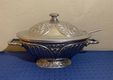 Lenox Butler’s Pantry 3 Quart Pewter Soup Tureen w/ Lid and Ladle picture