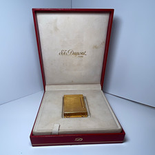 RARE Vintage Dupont Paris Gold Tone Collectible Lighter with Presentation Box picture