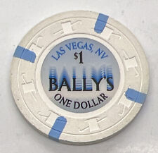Bally’s Hotel Casino Las Vegas Nevada NV $1 Chip White Blue H&C LCV / SCV 2008 picture