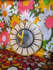 Enesco wood flower Power mirror Trinket VTG MCM 60s 70s Counterpoint Style Japan picture