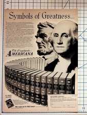 1959 Encyclopedia Americana Print Ad Lincoln Washington Symbols of Greatness picture