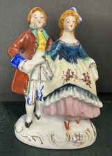 Vintage 1940s Porcelain Victorian Couple Figurine Stamped Occupied Japan 5