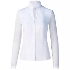 Akris Punto Elements Women's Size 12 Mesh Sleeve Long Sleeve Blouse White Luxury picture