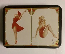 Alberto Vargas 1987 Vintage Esquire Pinup Playing Cards-2 Decks w/RARE Tin-H1481 picture