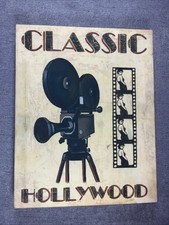 Vintage Style Classic Hollywood Wood Wall Sign Plaque Movie Film Camera Decor picture