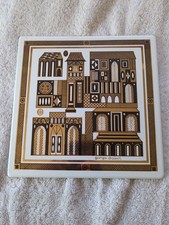 Georges Briard Enamel Paint On Metal Colonial Design MCM Vintage 8.5 X 8.5 Inch picture