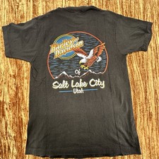 Vtg Rare Harley Davidson Tshirt 85 American Success Salt Lake City Utah Lg picture