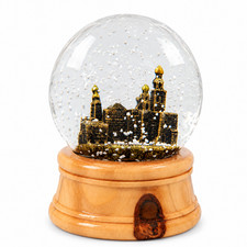 Bethlehem Church of Nativity Snow Globe Olive Wood Base Holy Land Christmas Gift picture
