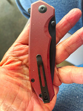 CIVIVI Brazen Pocketknife D2 Tanto Blade, Burgundy G10, Liner Lock, Clip picture